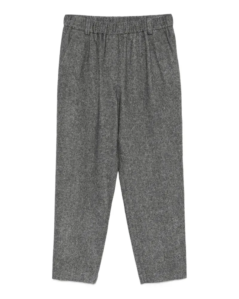Antonelli Firenze Hose mit Fischgrätenmuster und elastischem Bund - Grau Grau
