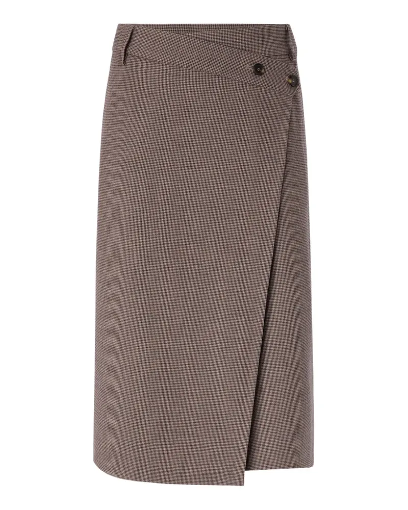 Pinko Wadenlanger Wickelrock mit Karomuster - Braun Braun