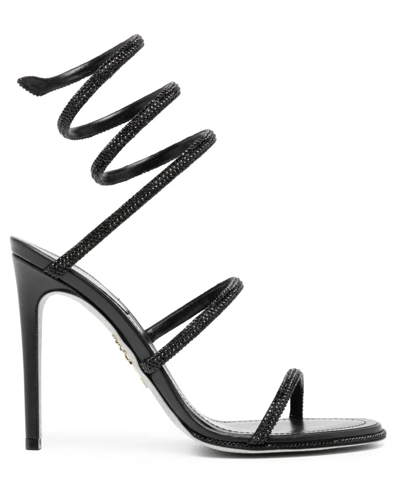 René Caovilla Cleo Sandalen 110mm - Schwarz Schwarz