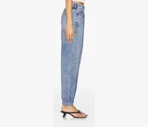 Acid-Wash-Jeans mit elastischen Bündchen - Blau