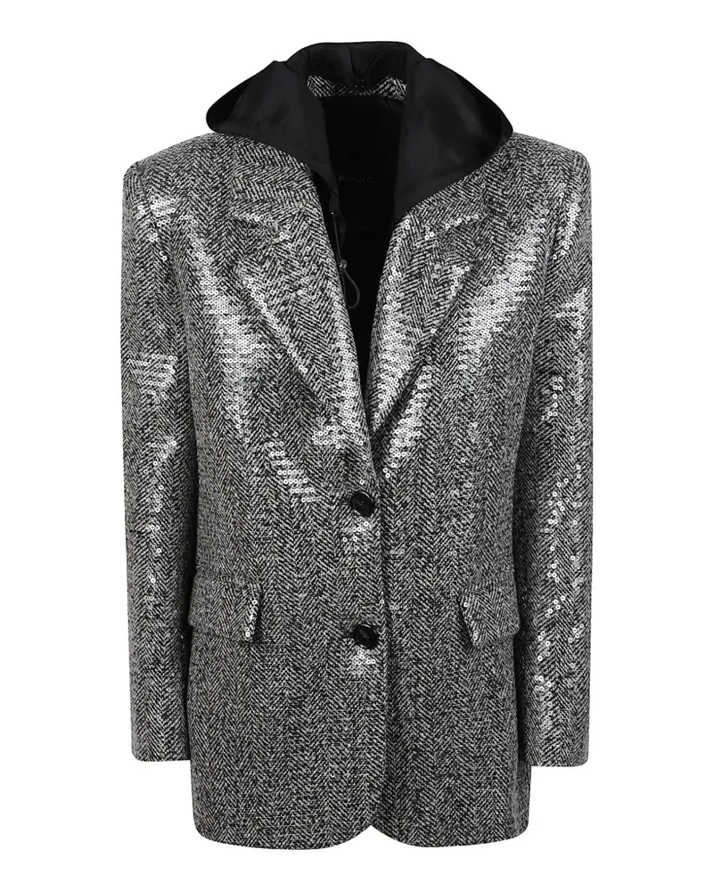 Pinko sequin-embellished herringbone blazer - Grau Grau