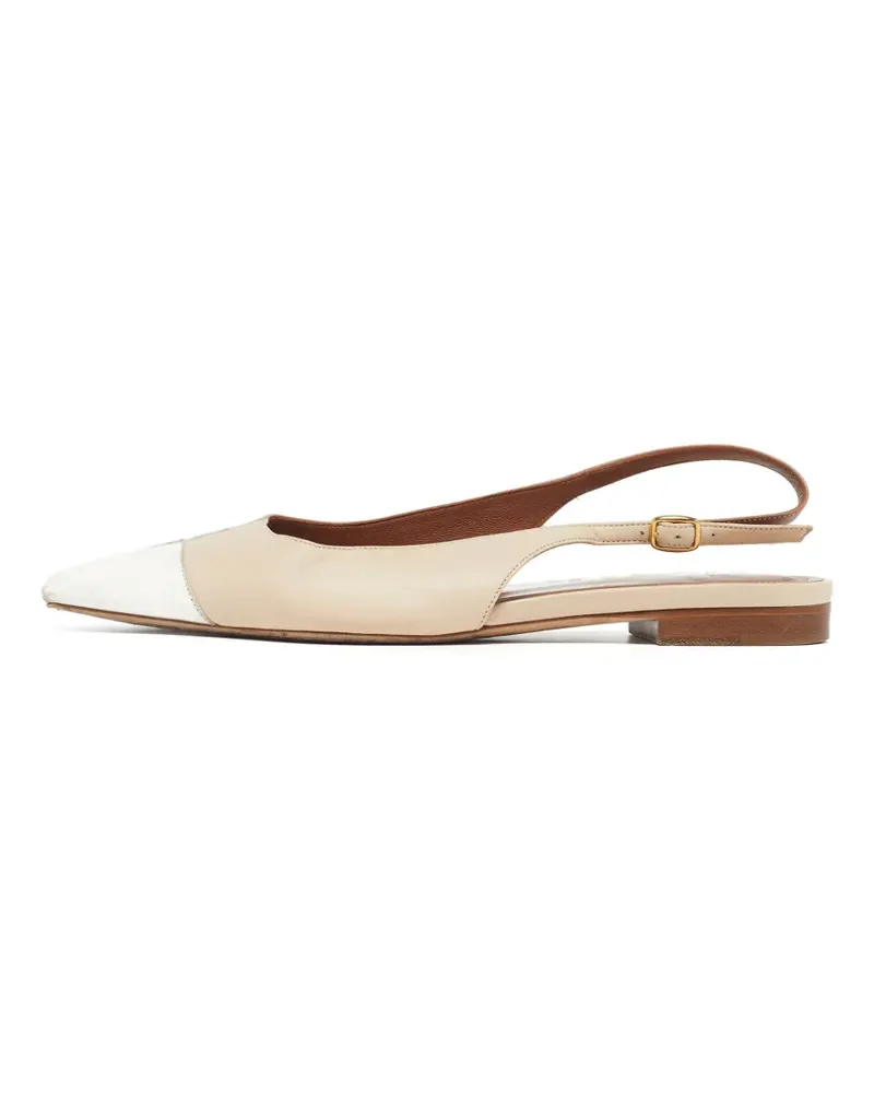 Malone Souliers leather slingback flat pumps - Nude Nude