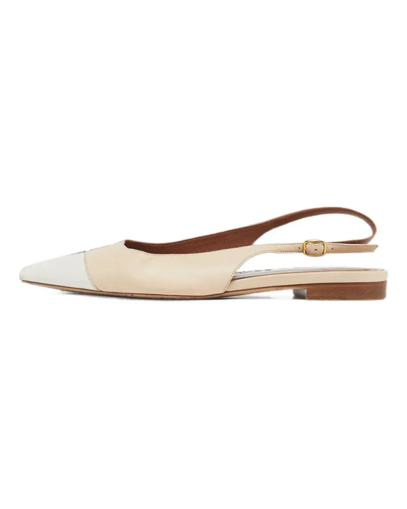 Malone Souliers leather slingback flat pumps - Nude Nude