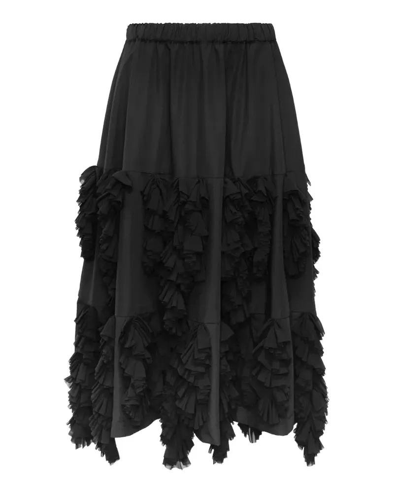 Comme des Garçons Midi-Rüschenrock im Layering-Look - Schwarz Schwarz