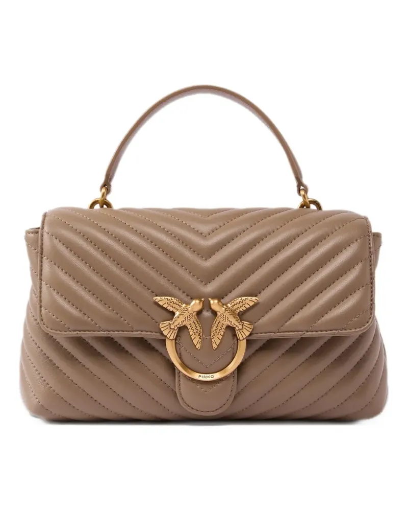 Pinko Mittelgroße Lady Love Handtasche aus Nappaleder mit Zickzackmuster - Braun Braun