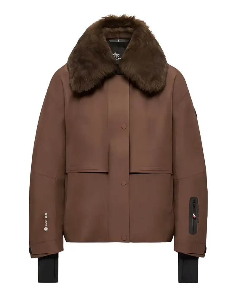 Moncler Caurel shearling-collar insulated ski jacket - Braun Braun