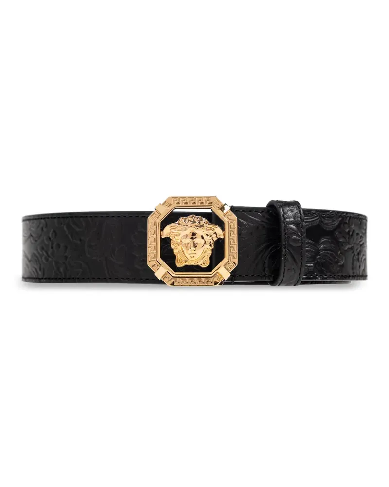 Versace Medusa Gürtel mit Prägung - Schwarz Schwarz