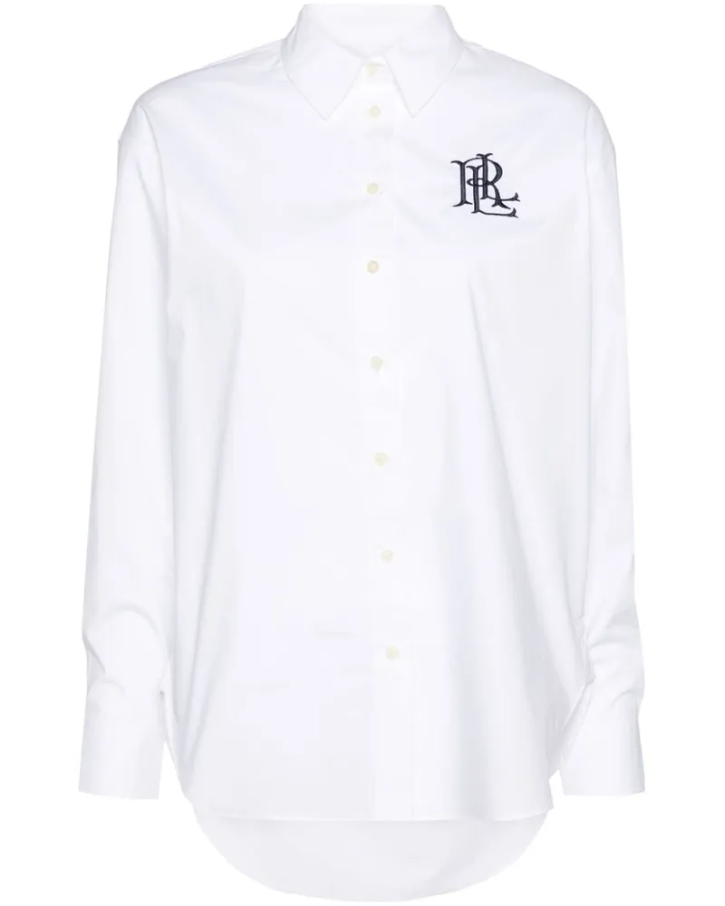 Ralph Lauren Popeline-Hemd mit Logo-Stickerei - Weiß Weiß
