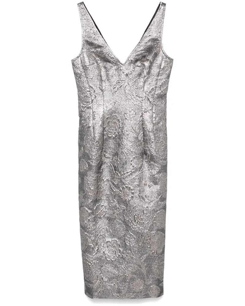 Totême Midikleid aus Brokat - Silber Silber