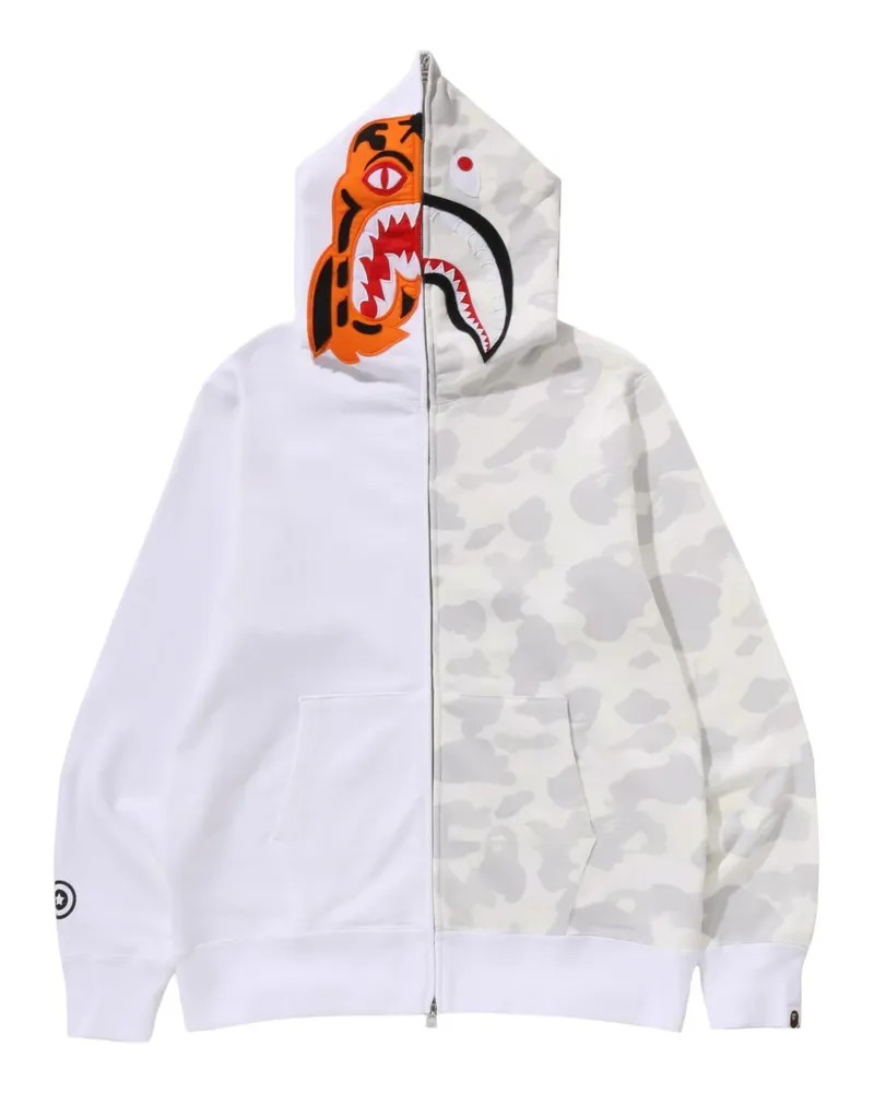 BAPE Tiger Shark Kapuzenjacke - Weiß Weiß