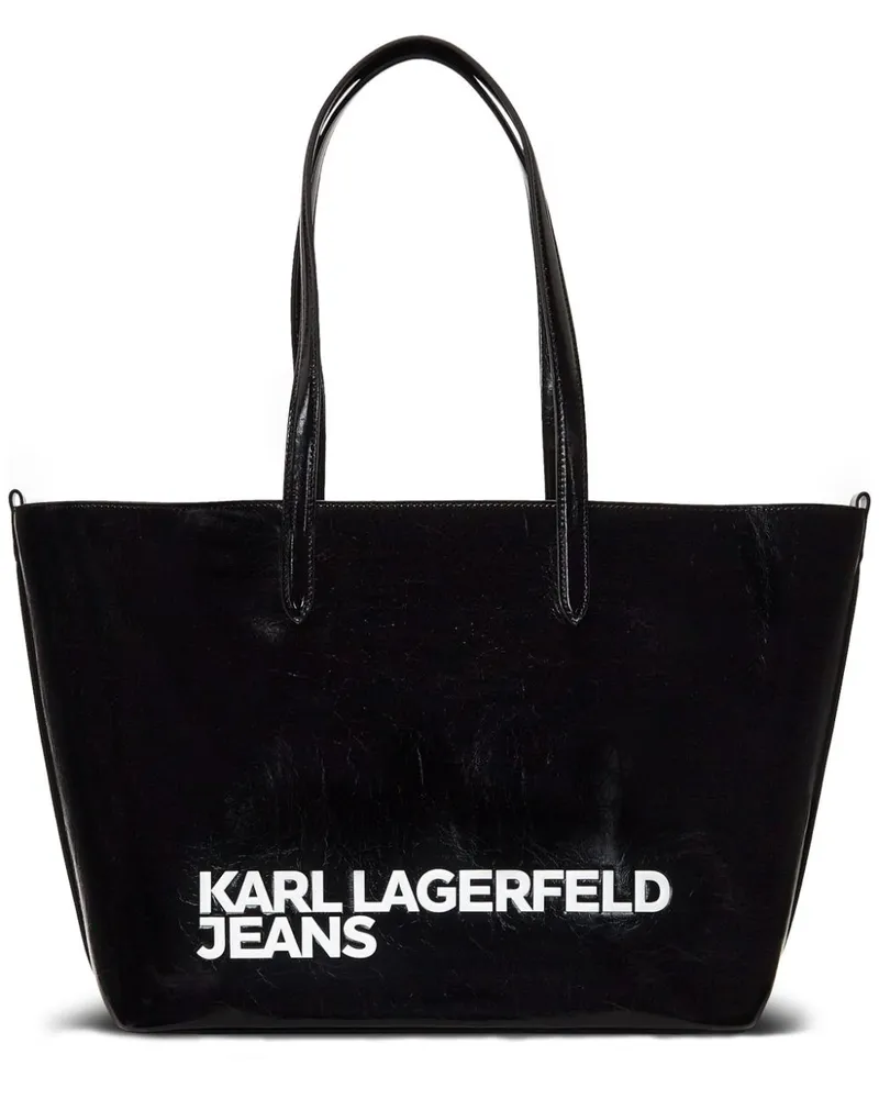 Karl Lagerfeld Shopper mit Blumen-Print Schwarz