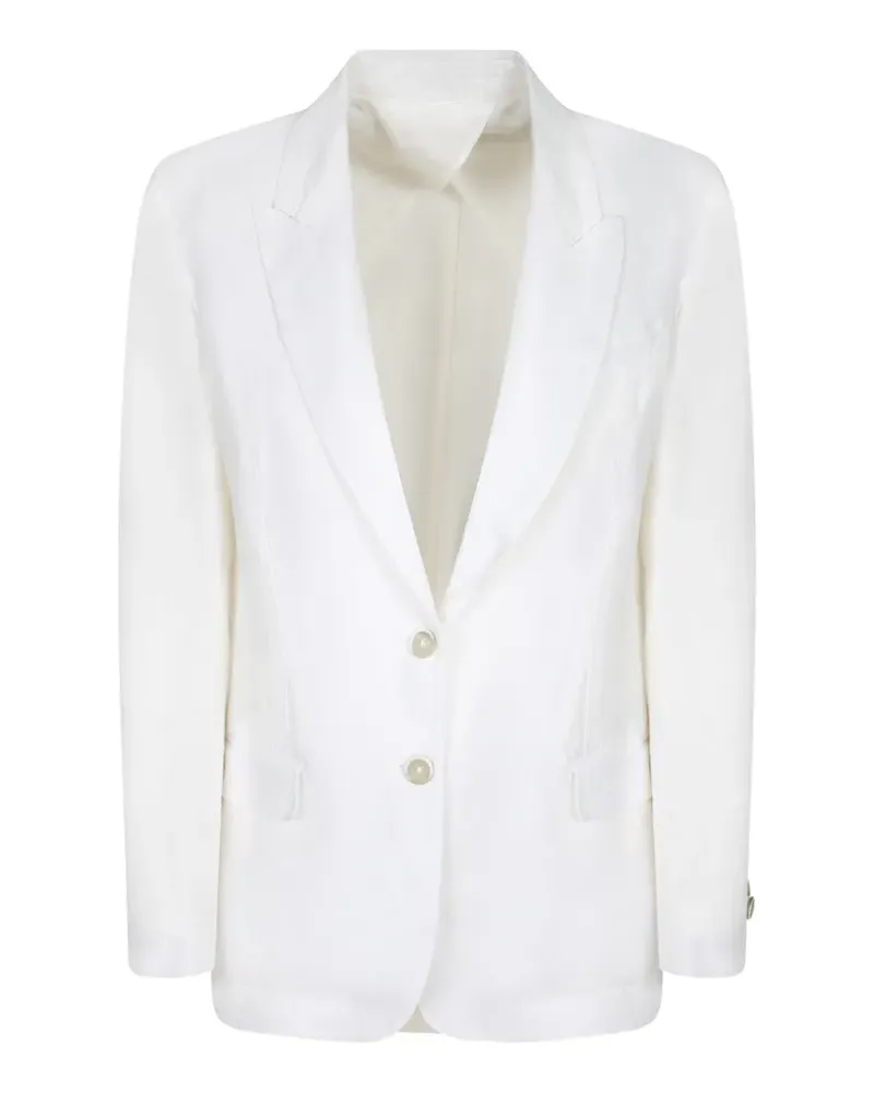 120% Lino single-breasted blazer - Weiß Weiß