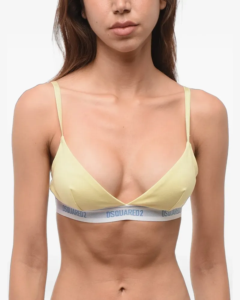 Dsquared2 logo-lettering triangle bra - Gelb Gelb