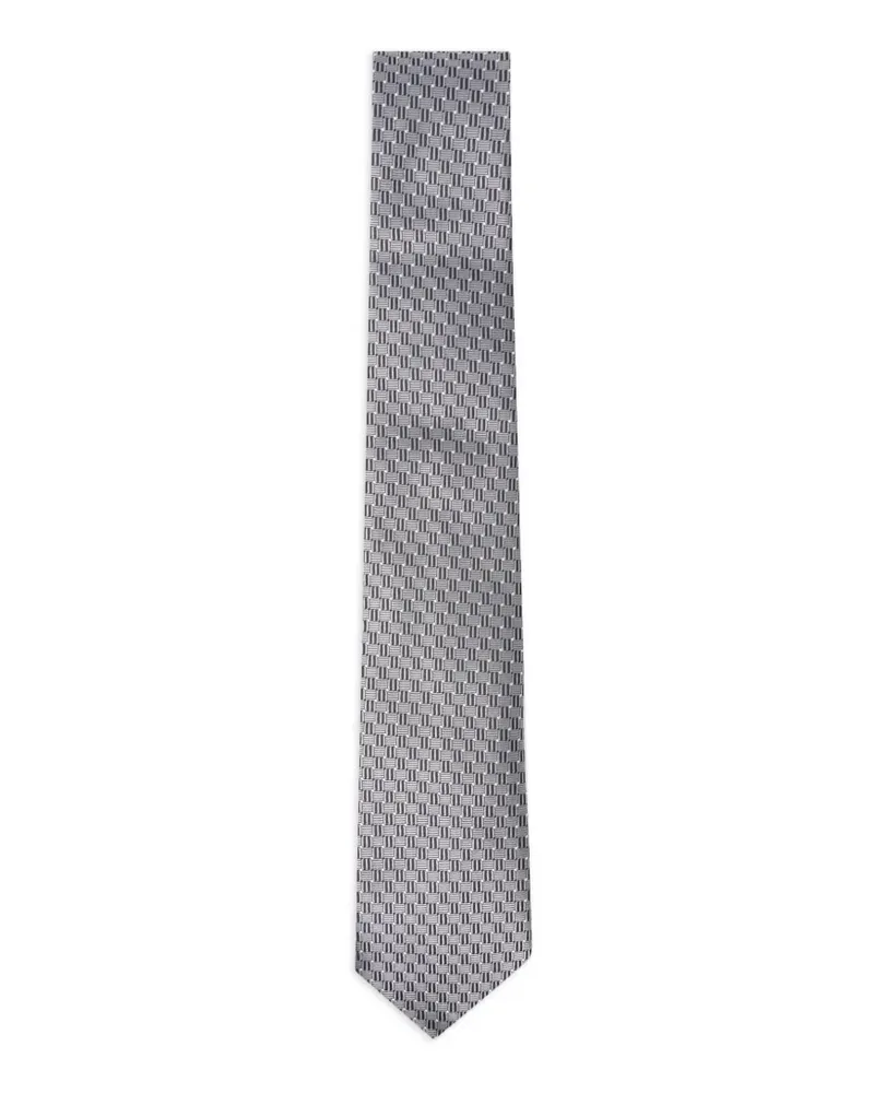 Canali Gemusterte Krawatte - Grau Grau