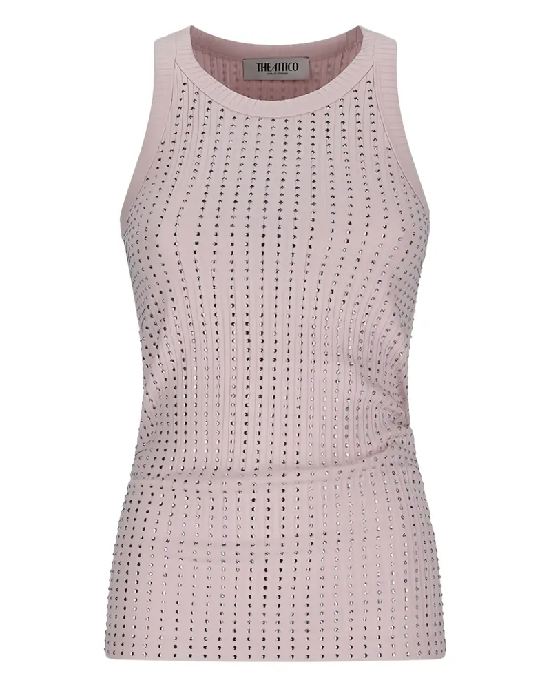 ATTICO Geripptes Tanktop mit Verzierung - Rosa Rosa