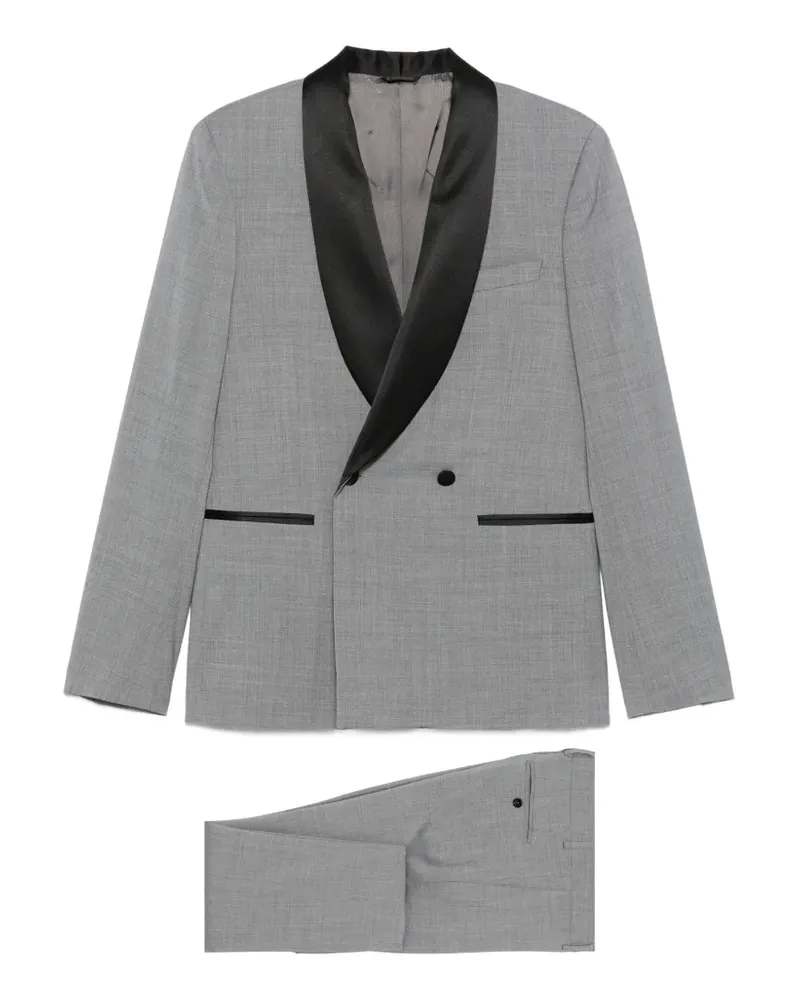 Manuel Ritz shawl-lapel double-breasted suit - Grau Grau