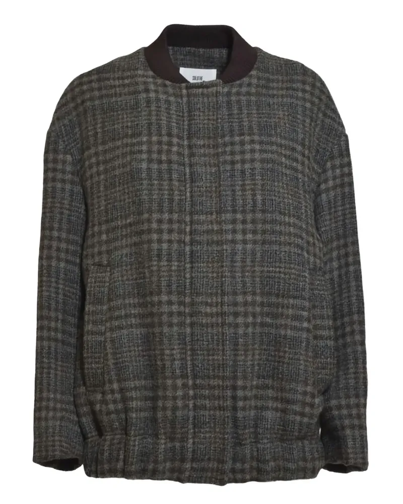 SOLOTRE check-pattern bomber coat - Grau Grau