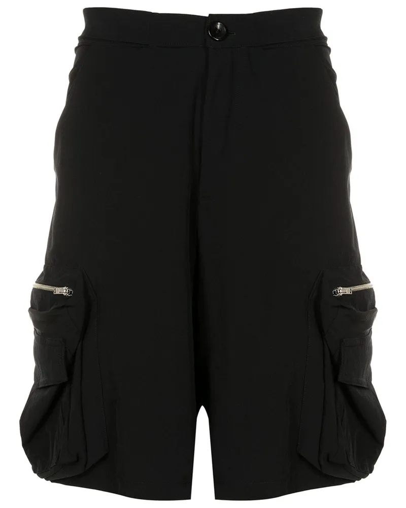 Amir Slama Cargo-Shorts mit Reißverschlusstaschen - Schwarz Schwarz