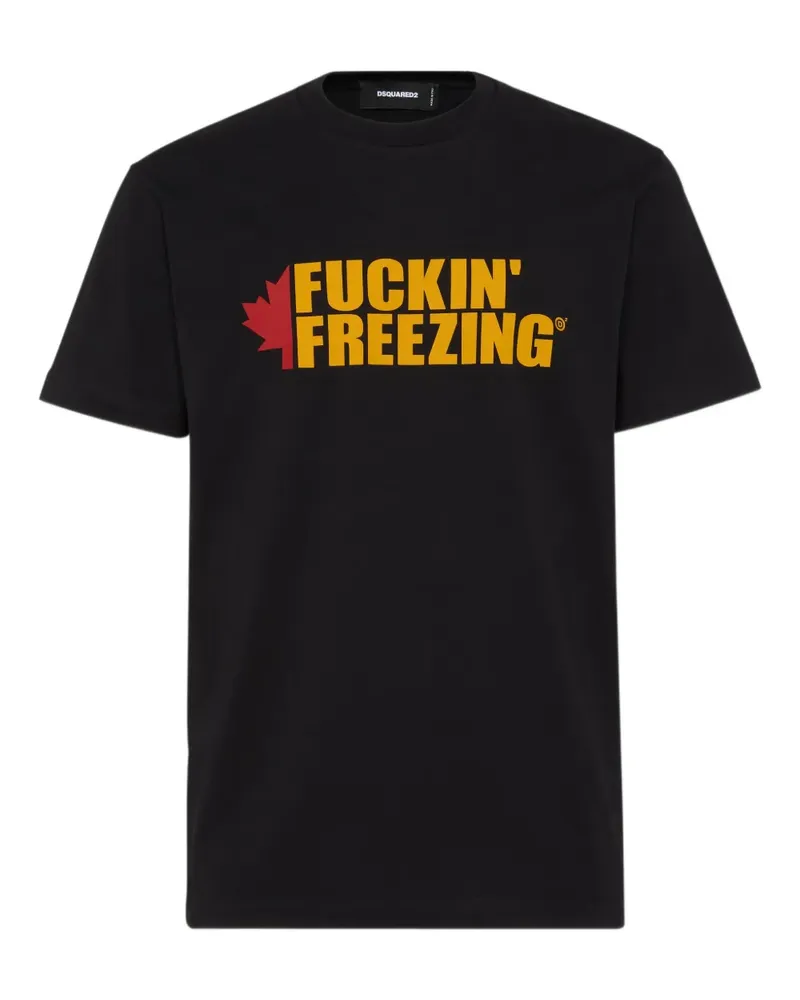 Dsquared2 Cool Fit T-Shirt mit Slogan - Schwarz Schwarz