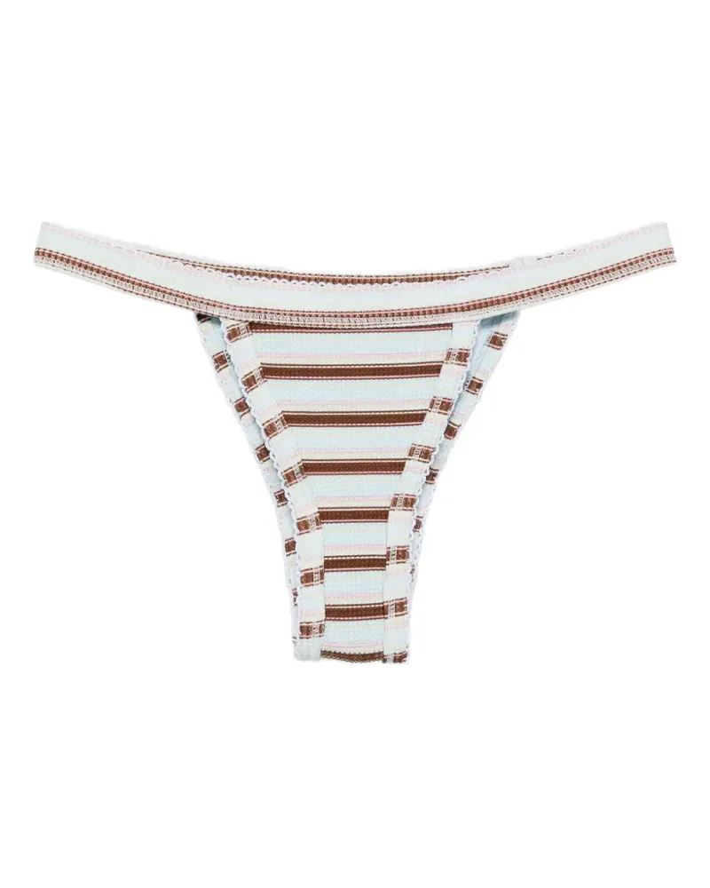 Frankies Bikinis stripe-pattern bikini bottoms - Blau Blau