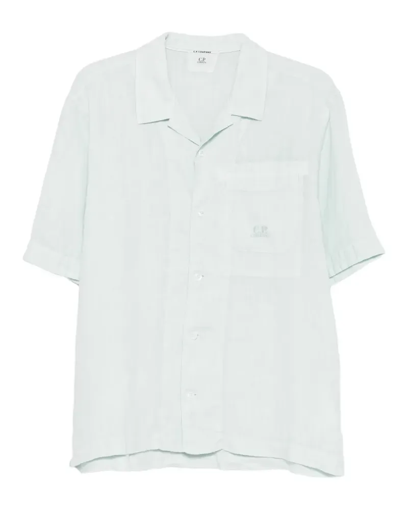 C.P. Company logo-embroidered short-sleeve shirt - Blau Blau