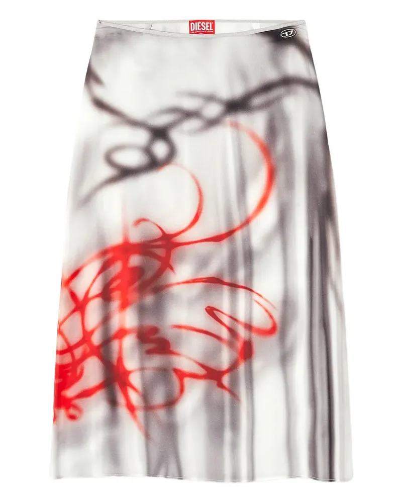 Diesel O-Rchid-S1 printed midi skirt - Grau Grau
