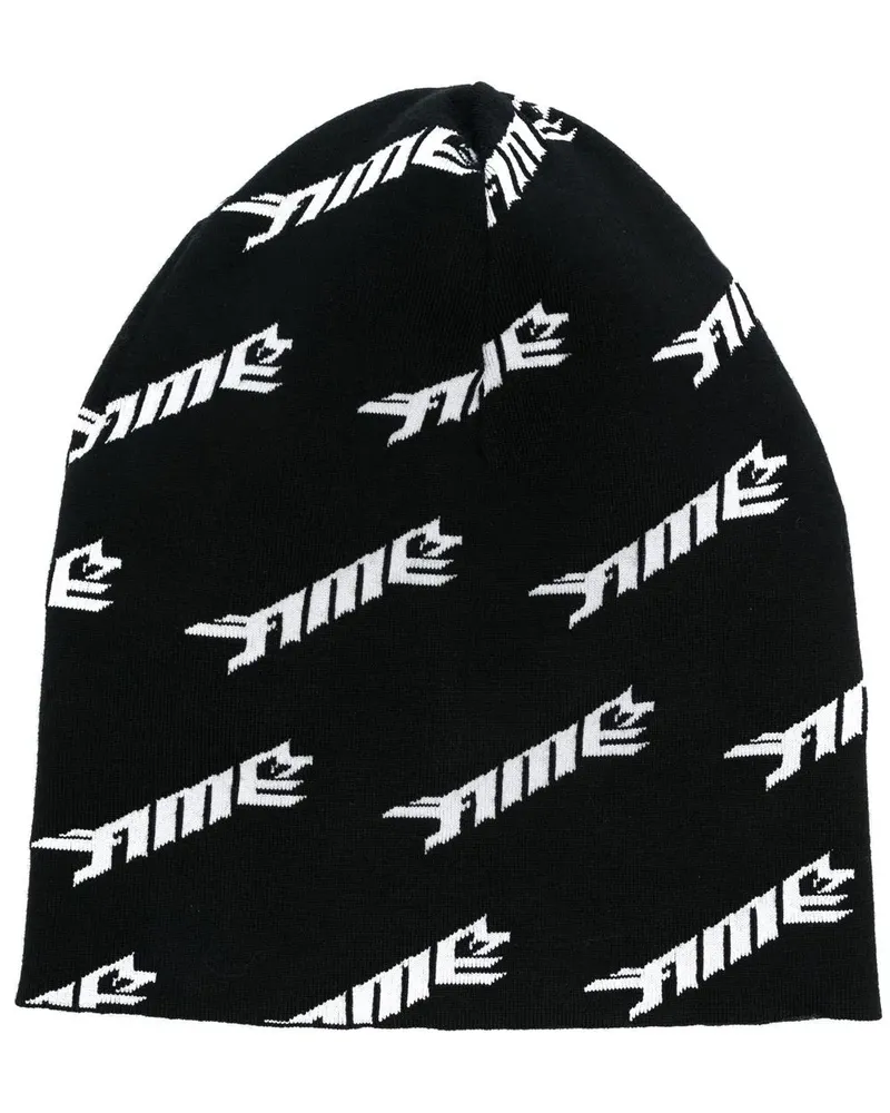 AMBUSH Gerippte Mütze mit Logo-Print - Schwarz Schwarz