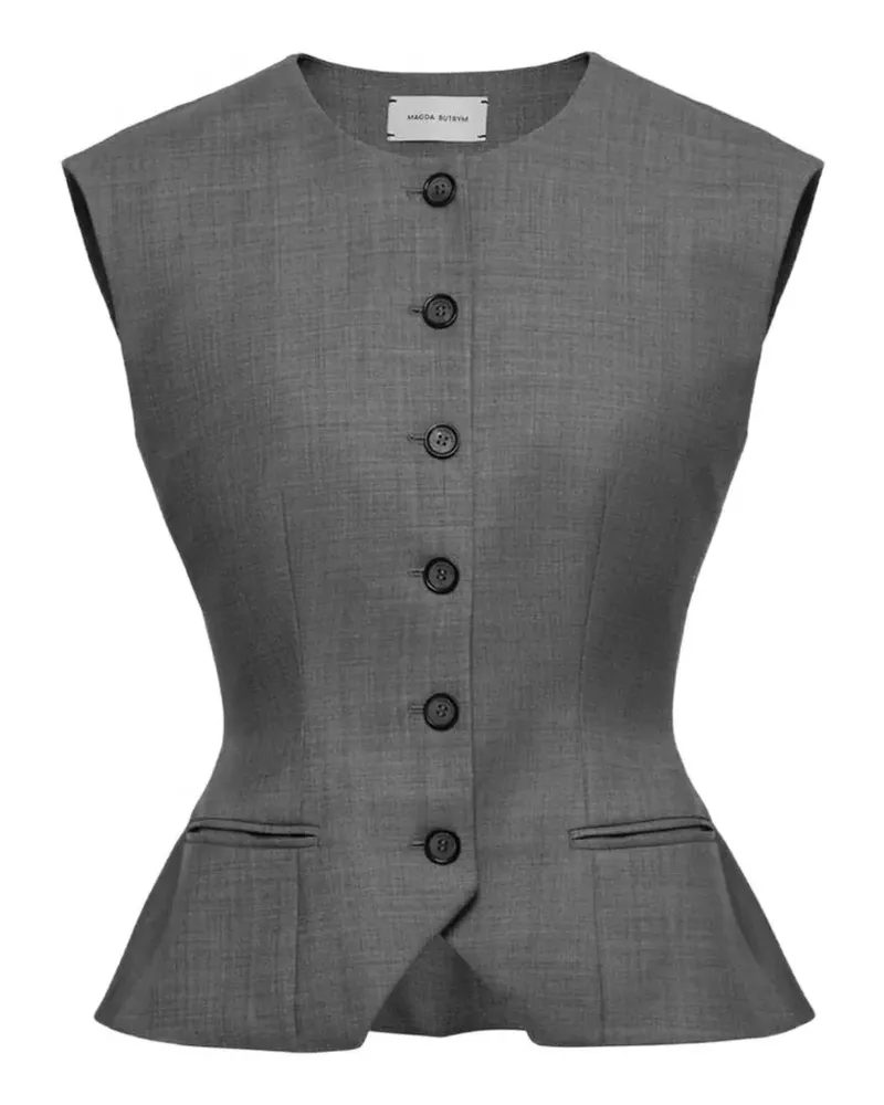 Magda Butrym peplum button-up vest - Grau Grau