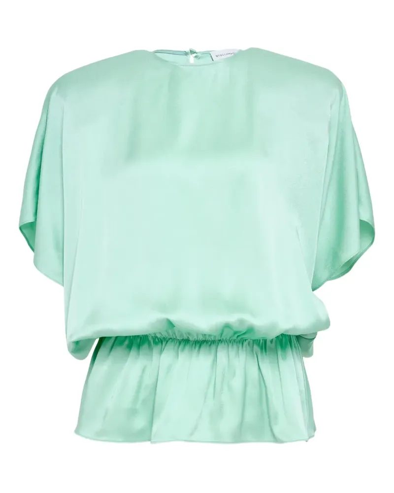 Stella McCartney Satinbluse mit Stretchbund - Grün Grün