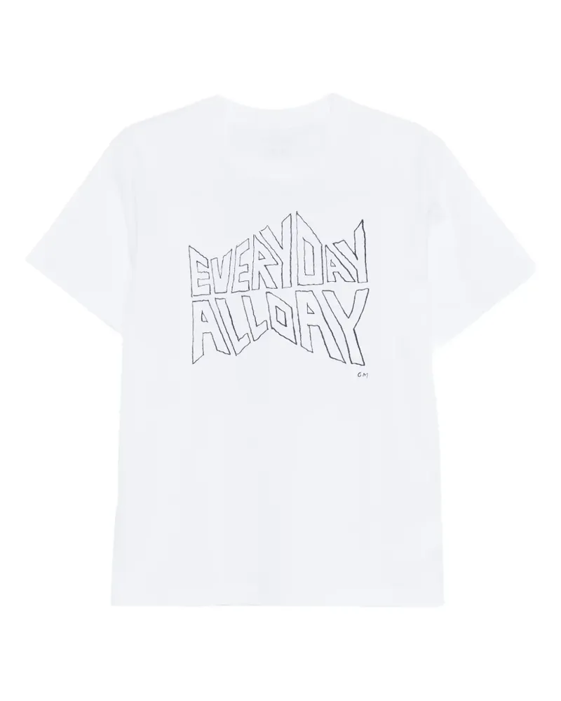 Sacai x Geoff T-Shirt mit rundem Ausschnitt - Weiß Weiß