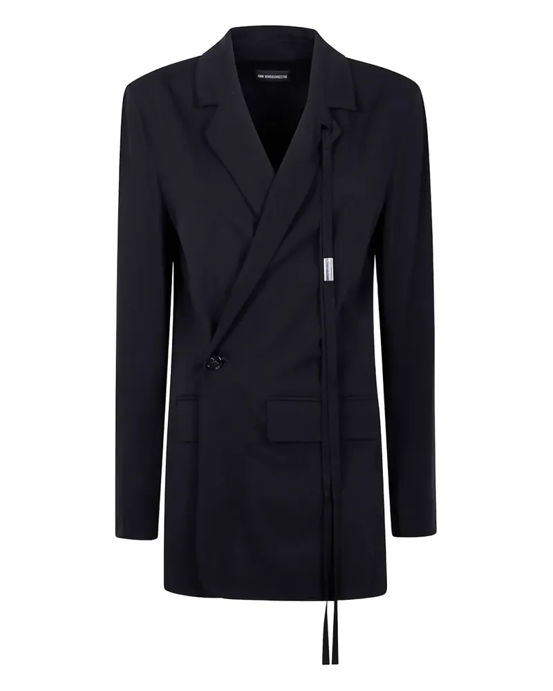 Ann Demeulemeester Langärmeliger Blazer mit Wickeldetail - Schwarz Schwarz