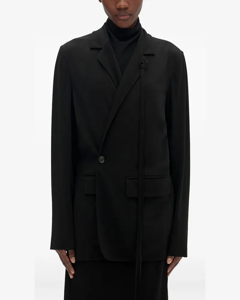 Ann Demeulemeester Langärmeliger Blazer mit Wickeldetail - Schwarz Schwarz