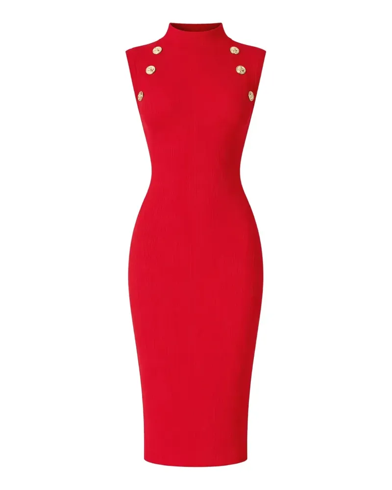 Retrofête Nunzia button knit midi dress - Rot Rot