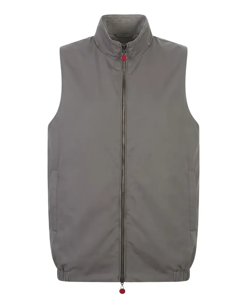 Kiton Wendbare Weste mit Stehkragen - Grau Grau