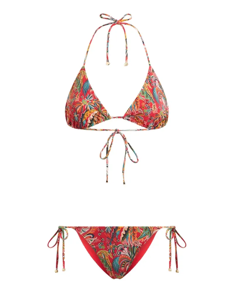Etro paisley-print foliage-motif bikini - Rot Rot