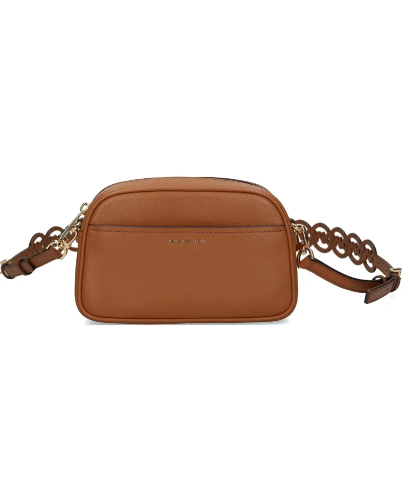 Michael Kors logo-cutout leather shoulder bag - Braun Braun