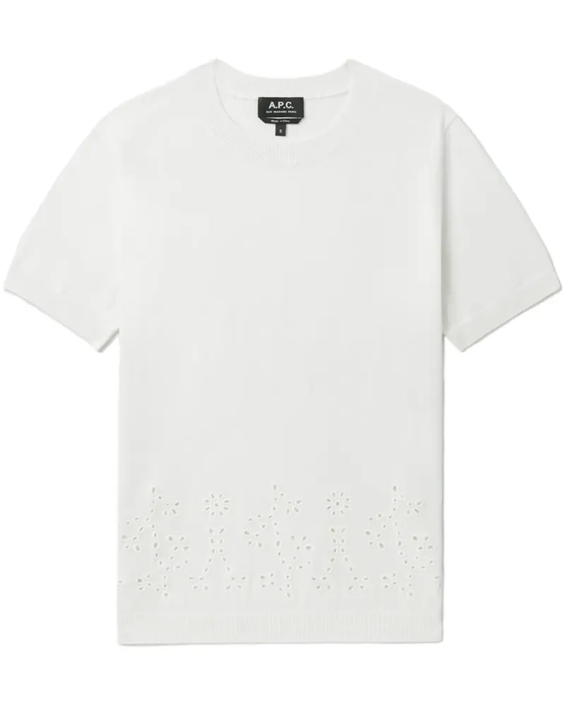 A.P.C. Besticktes T-Shirt - Weiß Weiß