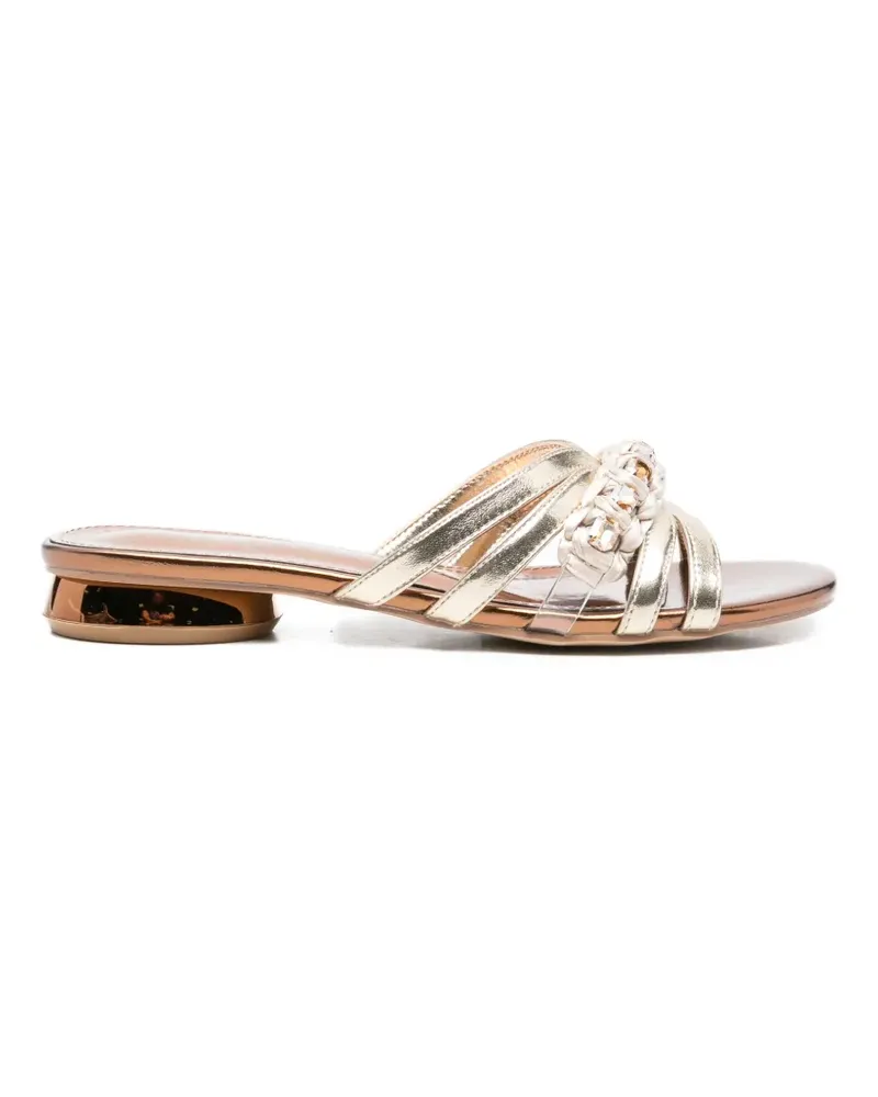 CAFèNOIR  Flache Sandalen mit Kristallen - Gold Gold