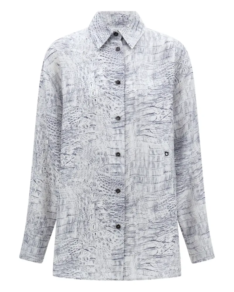 Ferragamo georgette shirt - Weiß Weiß