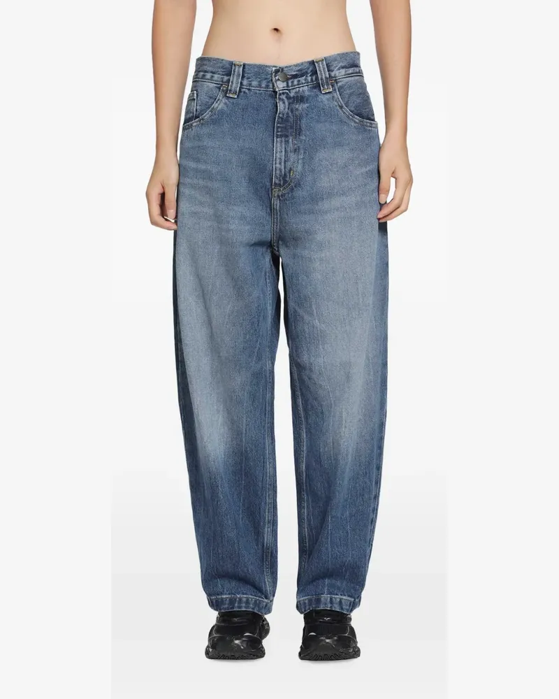Carhartt WIP logo-patch wide-leg jeans - Blau Blau