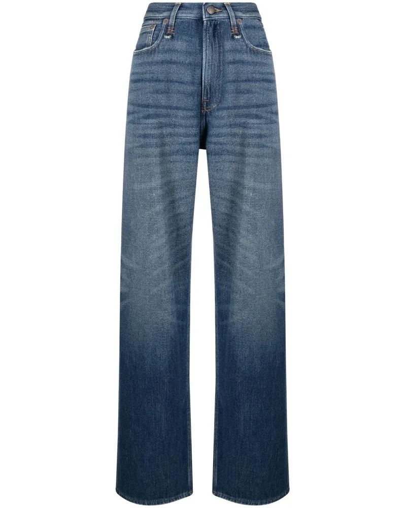 R13 Jeans mit weitem Bein - Blau Blau
