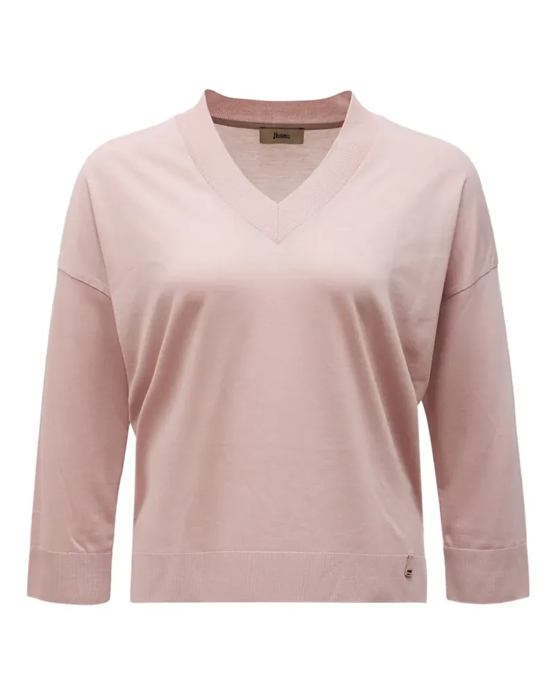 Herno V-neck dropped-shoulder sweater - Rosa Rosa