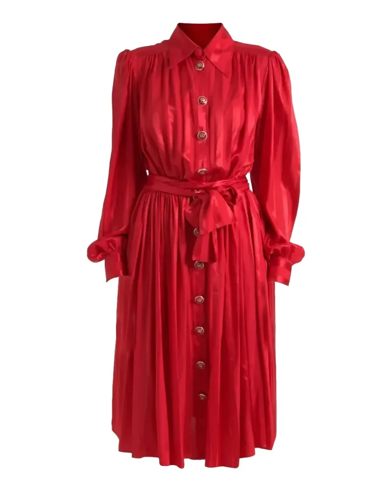 Dolce & Gabbana Plissiertes Midikleid mit Gürtel - Rot Rot