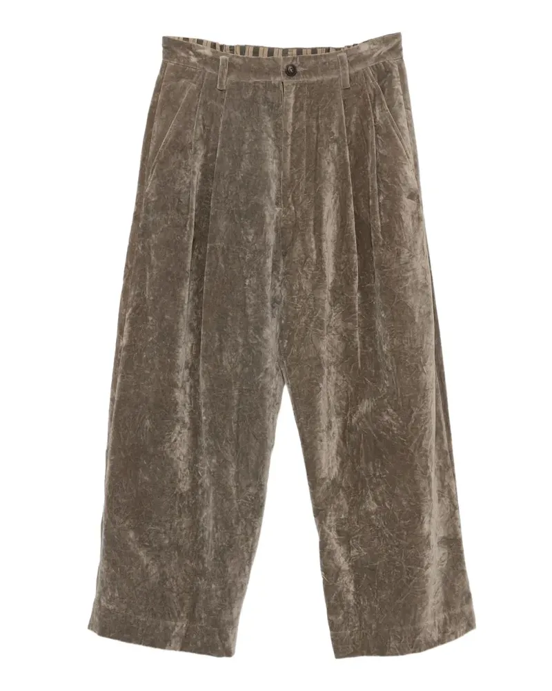 Ziggy Chen Samthose mit Falten - Grün Grün