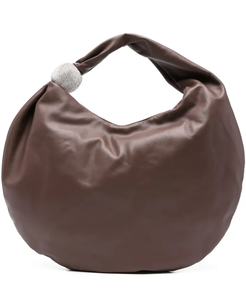 Giuseppe di Morabito Schultertasche mit Kristallen - Braun Braun
