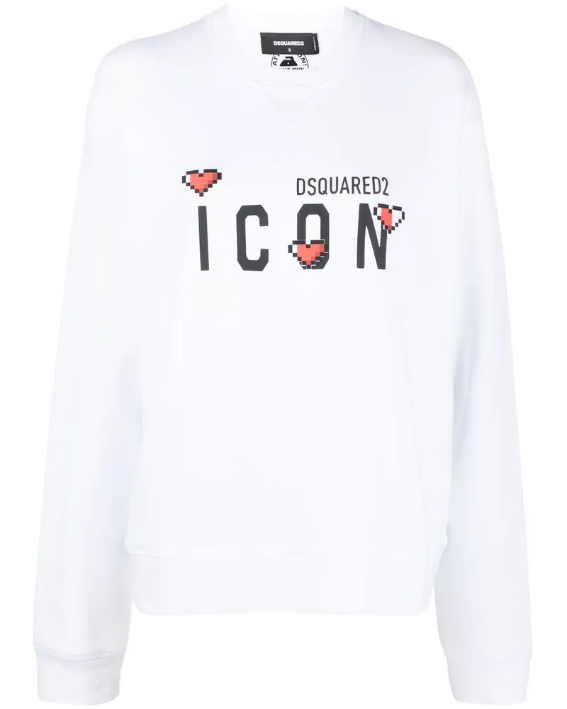 Dsquared2 Sweatshirt mit "Icon"-Print Weiß