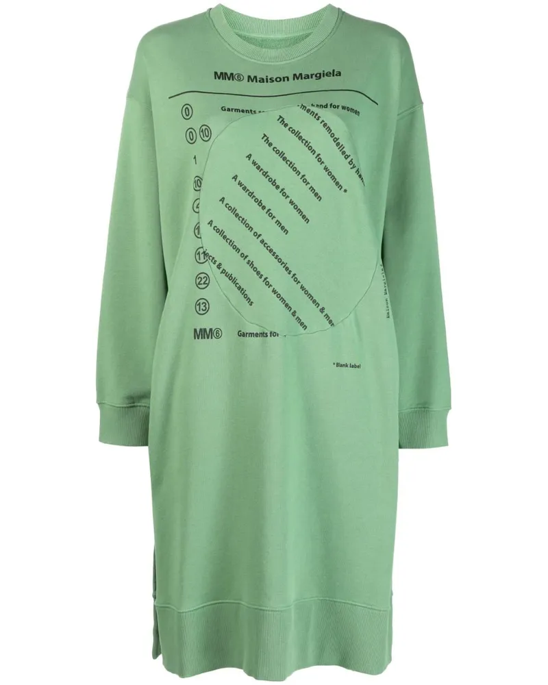 Maison Margiela Hemdkleid mit Print - Grün Grün