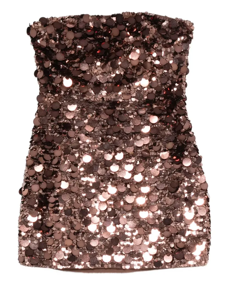 Retrofête Minikleid mit Pailletten - Braun Braun