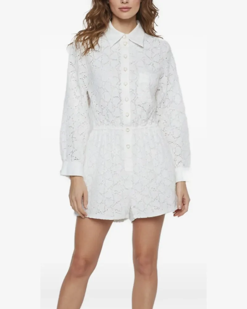 Zimmermann Crush logo-embroidered playsuit - Weiß Weiß