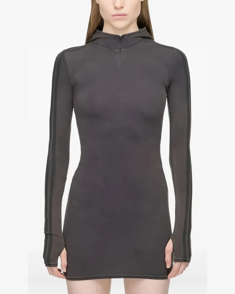 adidas x Avavav Kapuzenkleid mit Logo-Stickerei - Grau Grau